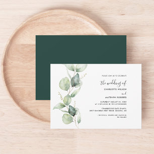 Eleganter Eukalyptus Verlasst Rustikale Hochzeit Einladung