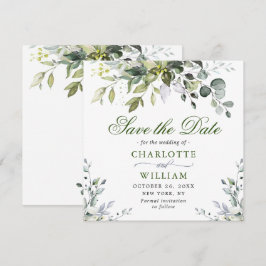Eleganter Eukalyptus Watercolor Save the Date