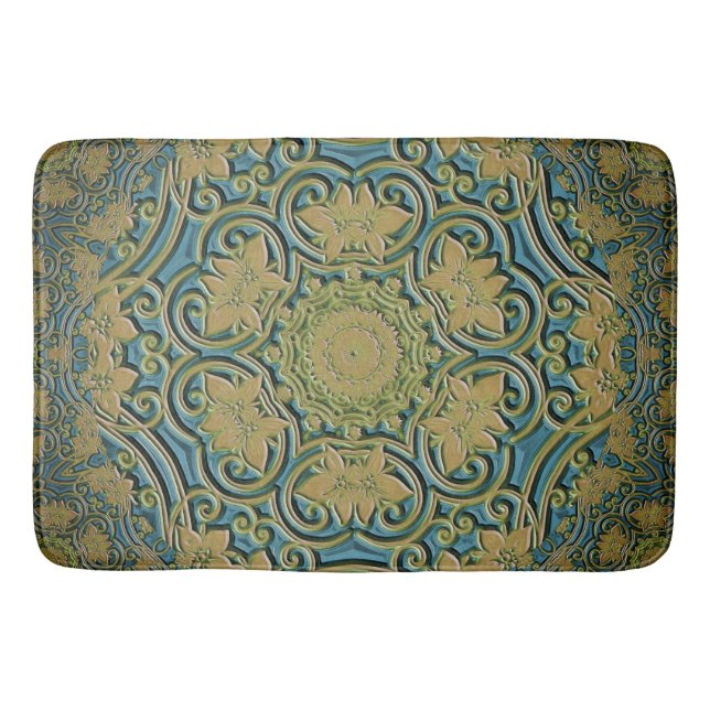 Eleganter europäischer Design-Badezimmerteppich Badematte (Vorderseite)