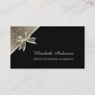 Eleganter Eventplaner Platin Leoparden Chic Schlei Visitenkarte