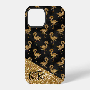 Eleganter exotischer Flamingo Gold Glitter Glam Mo iPhone 12 Pro Hülle
