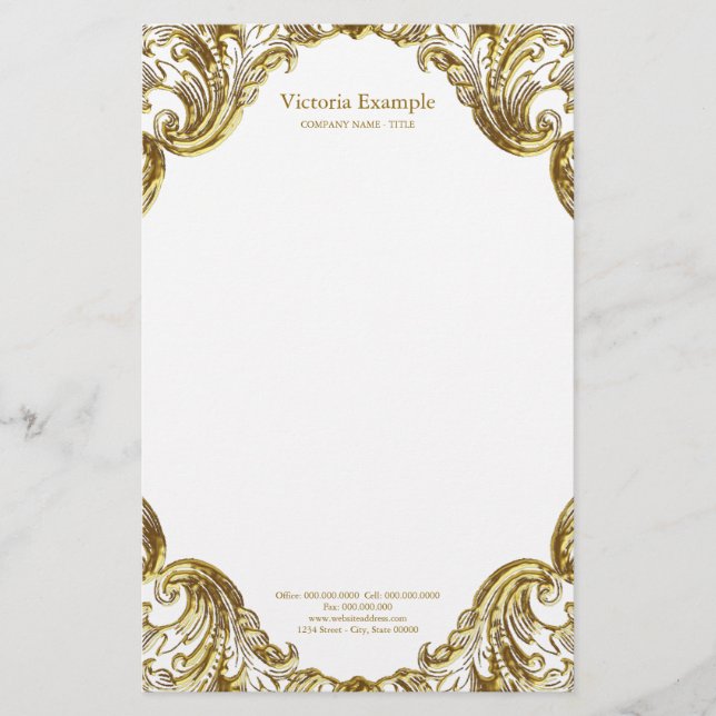 Eleganter Extravaganter Goldrausch Briefpapier (Vorderseite)