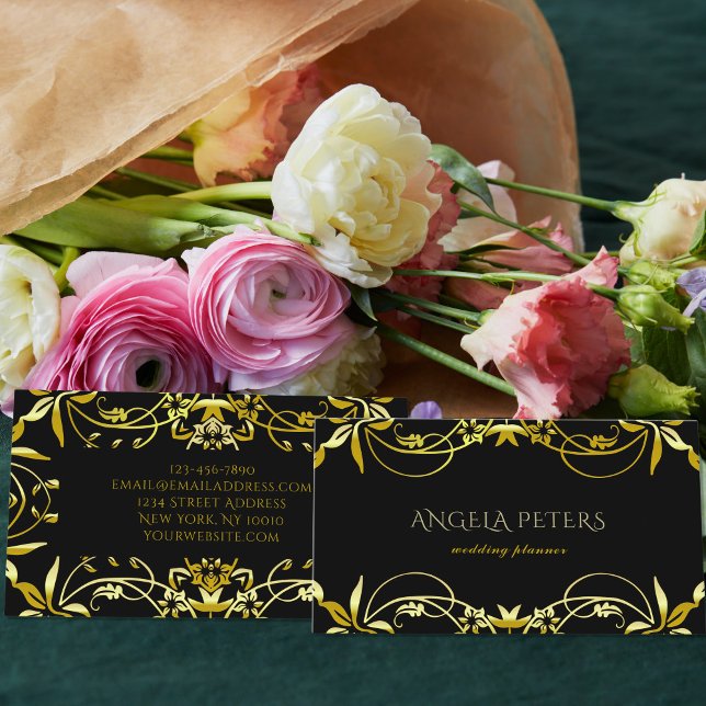 Eleganter, Extravaganter Verzierter Rahmen aus Gol Visitenkarte (Von Creator hochgeladen)