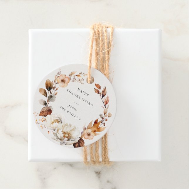 Eleganter Fall Blumenreath Geschenkanhänger (Beispiel)