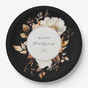 Eleganter Fall Blumenreath Pappteller