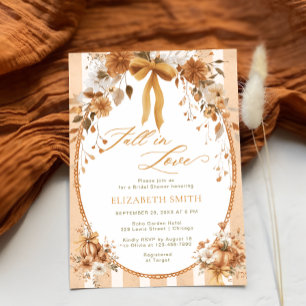 Eleganter Fall Floral Bow Fall in Liebe Brautparty Einladung