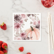 Eleganter Fall Floral Pumpkin Neutrals Wasserfarbe