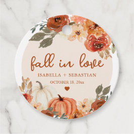 Eleganter Fall in Liebe Boho Pumpkin Hochzeit Geschenkanhänger