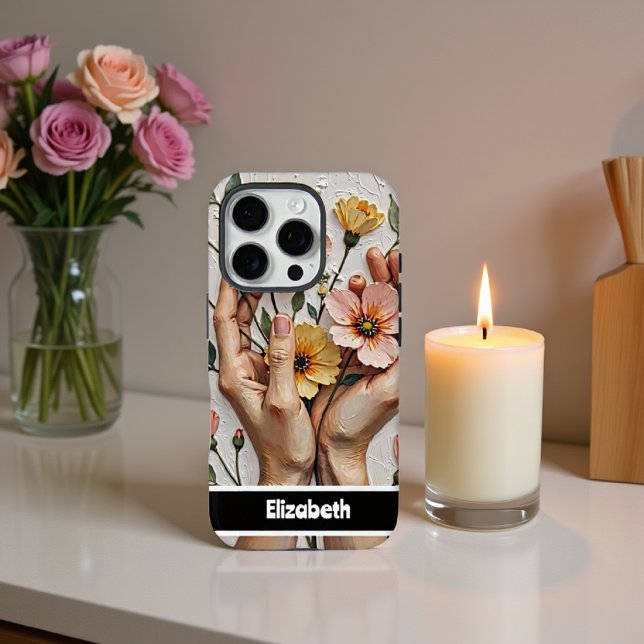 Eleganter Fall mit floralen Händen Case-Mate iPhone Hülle (Von Creator hochgeladen)