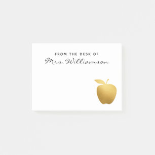 Eleganter falscher goldener Apfel personalisierter Post-it Klebezettel