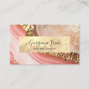 Eleganter falscher rosa Goldmarmor Achat Visitenkarte