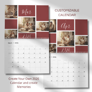 Eleganter Familienfoto-Kalender 2026 Kalender