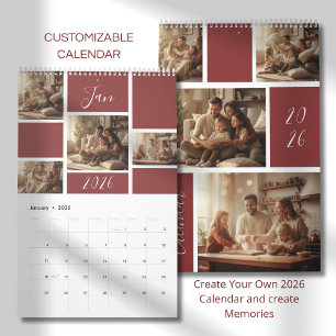 Eleganter Familienfoto-Kalender 2026 Kalender