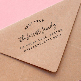 Eleganter Familienname aus der Rücksendeadresse Permastempel