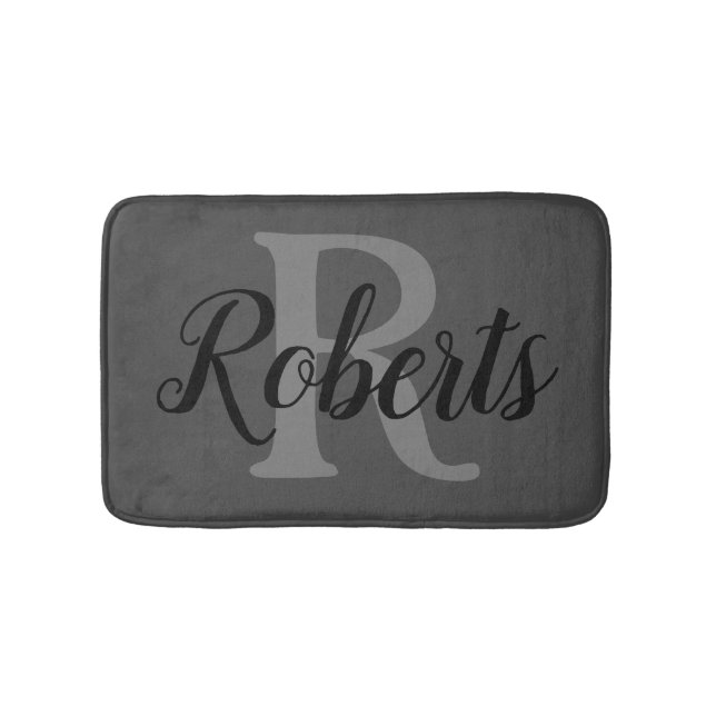 Eleganter Familienname Mit Monogramm Badematte