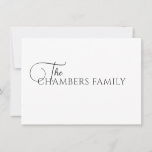 Eleganter Familienname Mitteilungskarte