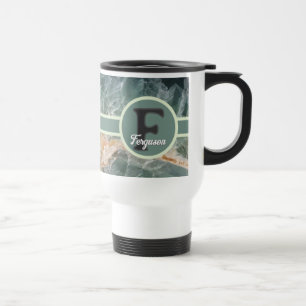 Eleganter Familienname Monogramm Edelstein Initial Reisebecher