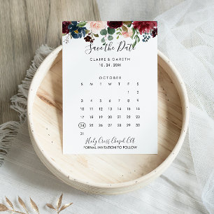 Eleganter farbenfroher Blumenkalender Save the Dat Date