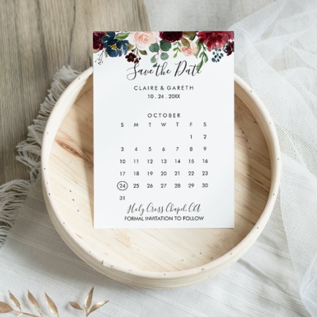 Eleganter farbenfroher Blumenkalender Save the Dat Save The Date (Von Creator hochgeladen)