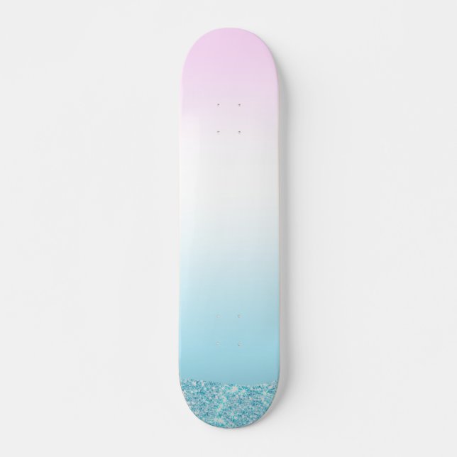 Eleganter, farbenfroher Glitzer mit Gefälle Rainbo Skateboard (Vorne)