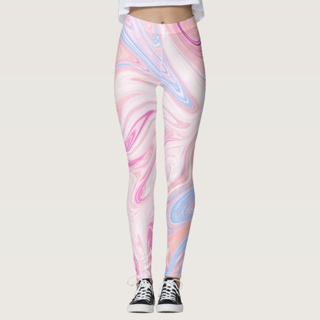 Eleganter, farbenfroher pastellrosa, orangefarbene leggings (Vorderseite)