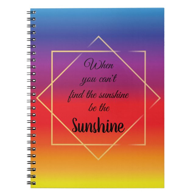 eleganter, farbenfroher Sonnenuntergang mit Zitat Notizblock (Vorderseite)