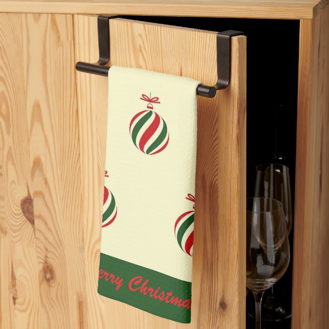 Eleganter farbenfroher Winter Weihnachtsball Geschirrtuch (Drittel gefaltet)