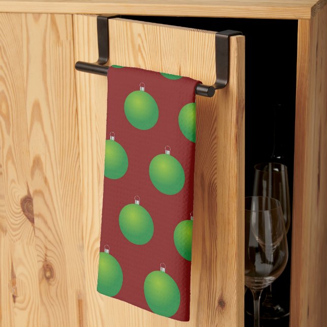 Eleganter farbenfroher Winter Weihnachtsball Geschirrtuch (Drittel gefaltet)