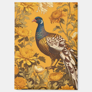 Eleganter Fasan, inspiriert von William Morris Magnet