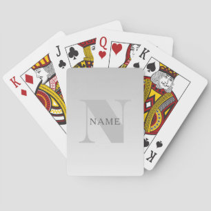 Eleganter Faux-Silber-Grau-Verlauf-Monogramm-Klass Spielkarten