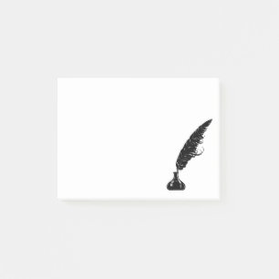 Eleganter Feder-Stift-Tinten-Brunnen Post-it Klebezettel