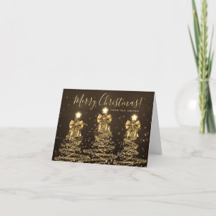 Eleganter Feiertags-Gold-Weihnachtsbaum-Gruß Feiertagskarte