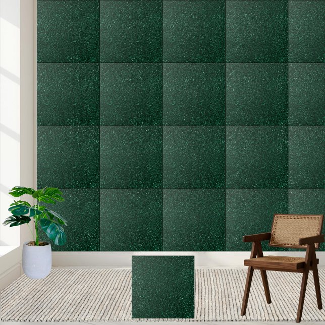 Eleganter, feiner grüner Glitzer Sprinkle Radiant Fliese (Elegant Bold Green Glitter Sprinkle Radiant Ceramic Tile)