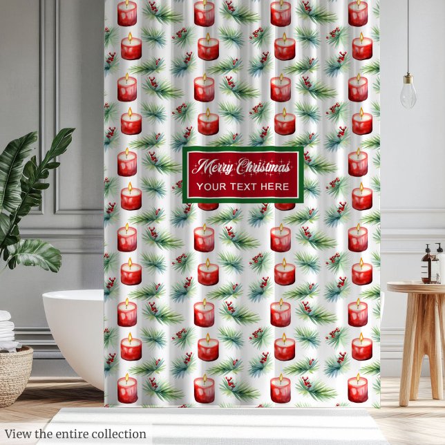Eleganter festlicher Aquarellbrunnen-Duschvorhang Duschvorhang (Elegant watercolor festive holiday shower curtain)