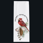 Eleganter festlicher Schöner Weihnachtsfest Kardin<br><div class="desc">Ein ausgeklügeltes Design aus einem schlichten roten Kardinal auf einem Kiefernkegel mit Fröhlicher Weihnachten auf der einen und Happy New Year auf der anderen Seite. Traditionell und schön!</div>