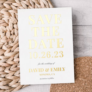Eleganter Fetttyp Wedding Save the Date Foil Card Folieneinladung