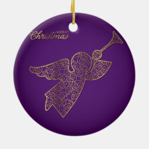 Eleganter filigraner Engel Keramik Ornament