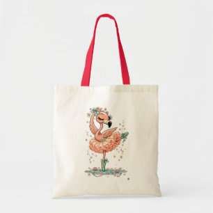 Eleganter Flamingo-Balletttänzerin in Blüte Tragetasche