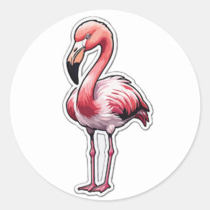 Eleganter Flamingo Sticker - Graceful Tropical Bir