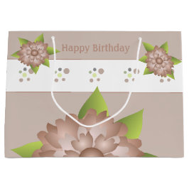 Eleganter Flora- und Polka-Dot Große Geschenktüte