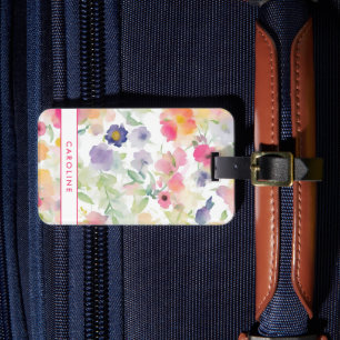Eleganter Floral Chic Stilvolle Girly Luggage Tag Gepäckanhänger