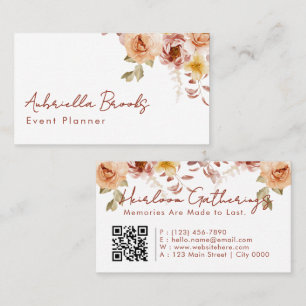 Eleganter Floral Event Planner Soft Watercolor War Visitenkarte