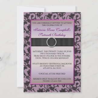 Eleganter Floral Lace Invite [Rosa] Einladung