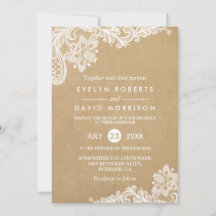 Eleganter Floral Lace Pattern Kraft | Feierliche H