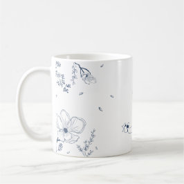 Eleganter Floral Monogram Letter J für Jessica Kaffeetasse