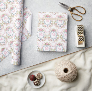 Eleganter florale Brautkrone Geschenkpapier