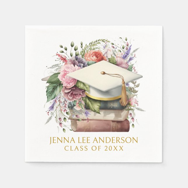 Eleganter, floraler Abschluss Serviette (Vorderseite)