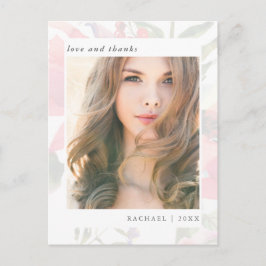 Eleganter floraler Abschluss Vielen Dank Foto Postkarte