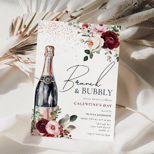 Eleganter Floraler Brunch und prickelndes Galentin Einladung