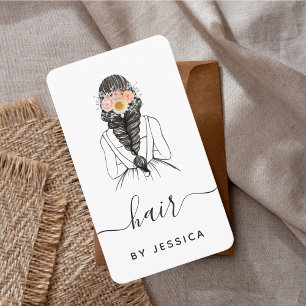 Eleganter floraler Chic Bride Haarbstyle Braid QR  Visitenkarte